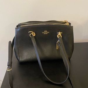 Coach leather handbag with cross body strap